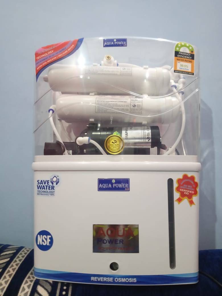 Aqua Power RO purifier showing its internal filter assembly